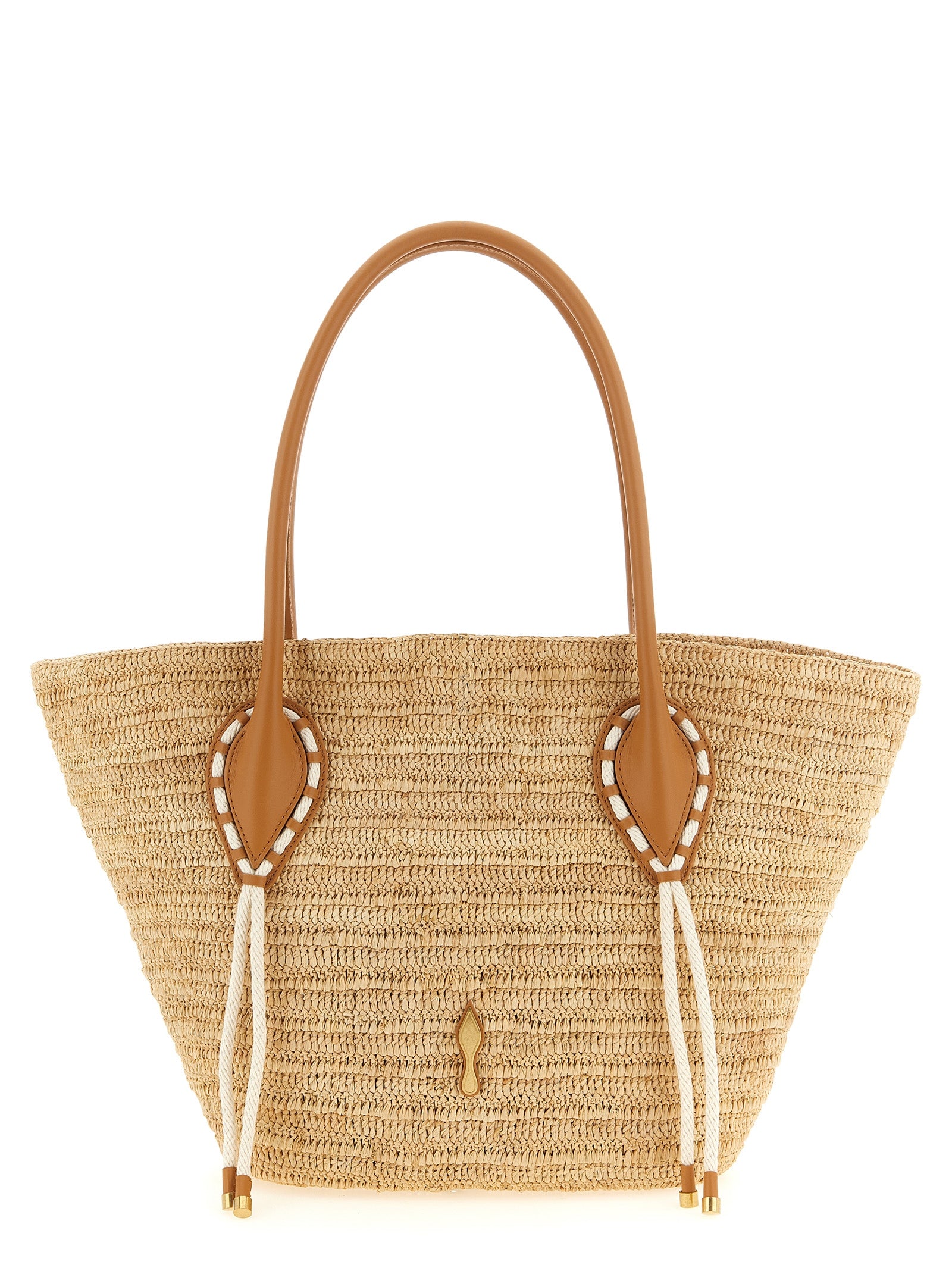 Beige Raffia Shopper