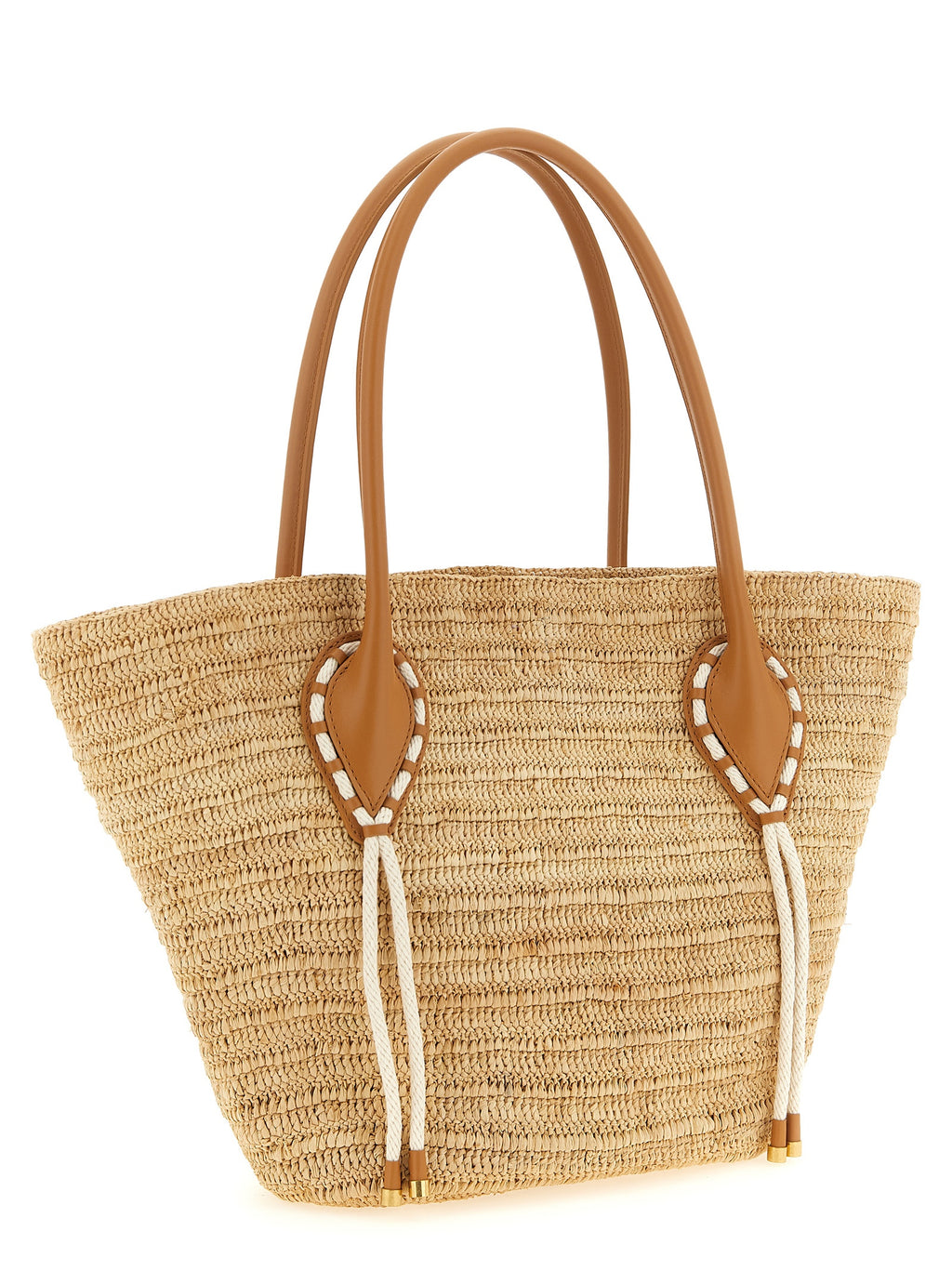 Beige Raffia Shopper