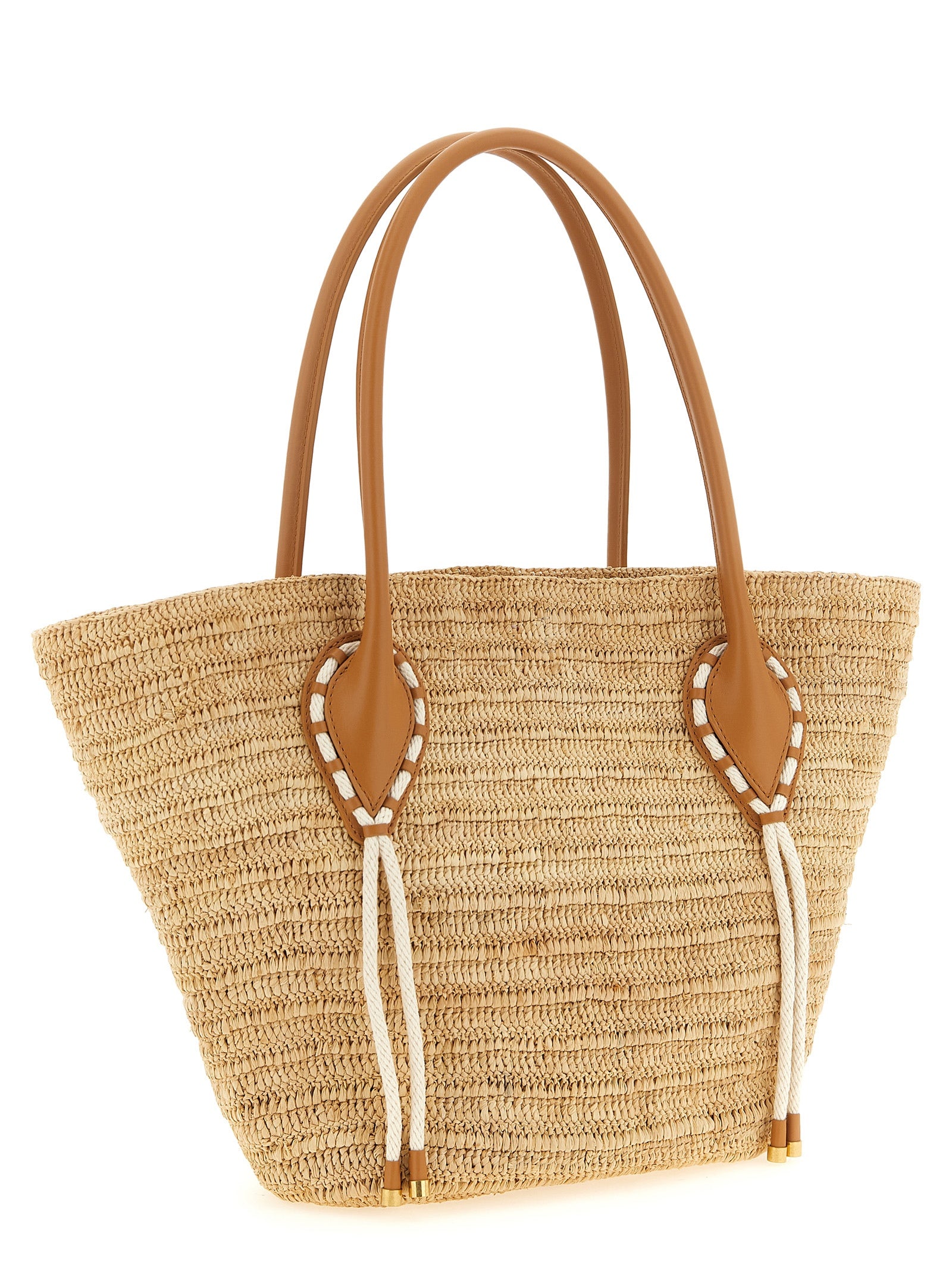 Beige Raffia Shopper