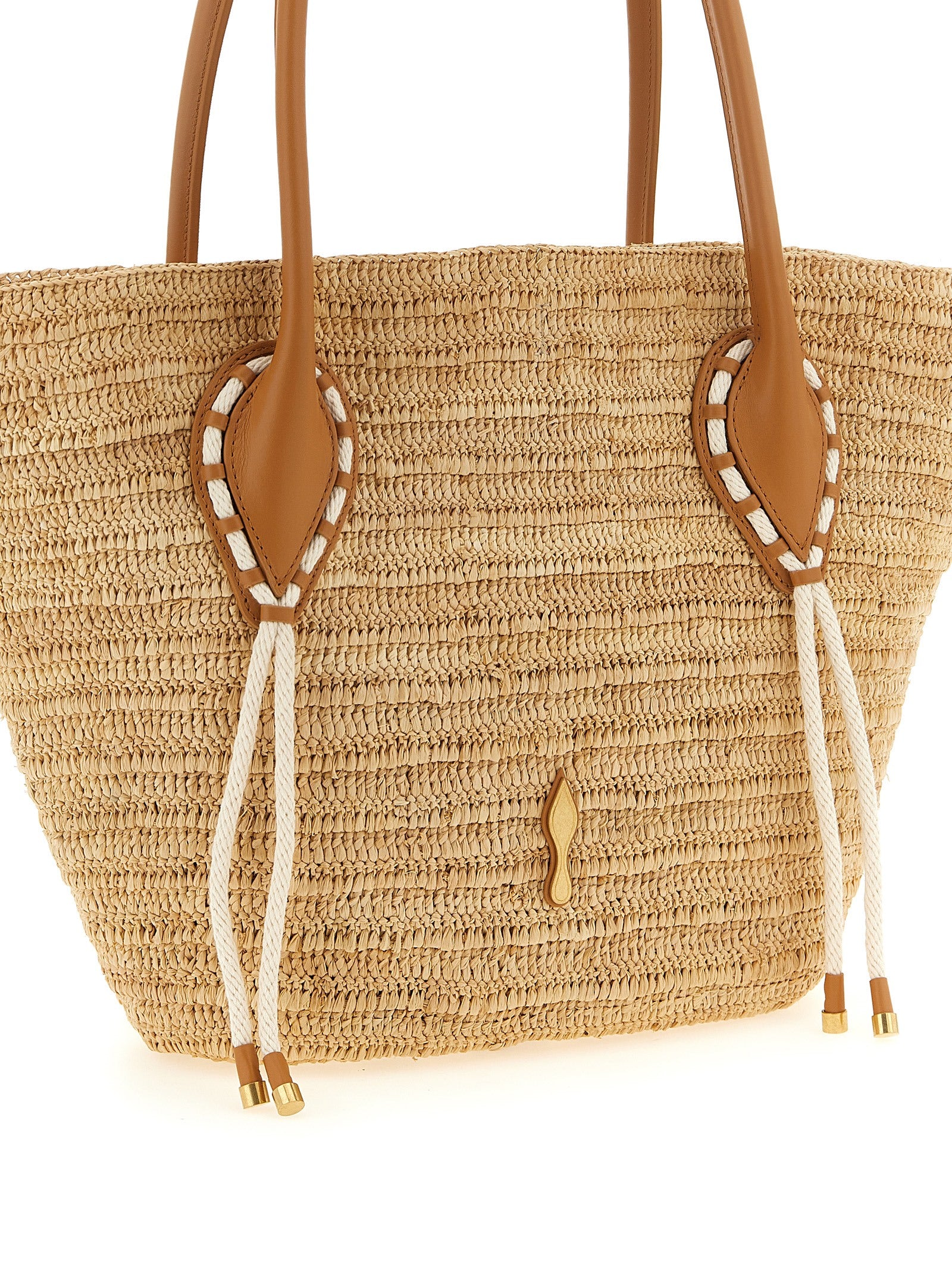 Beige Raffia Shopper