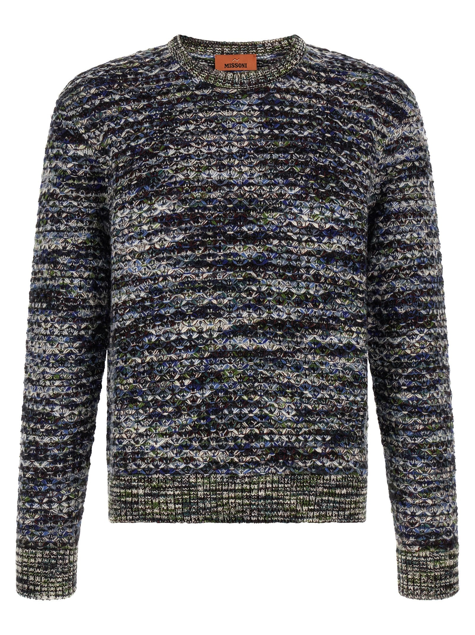 Mehrfarbige Wollstrickjacke