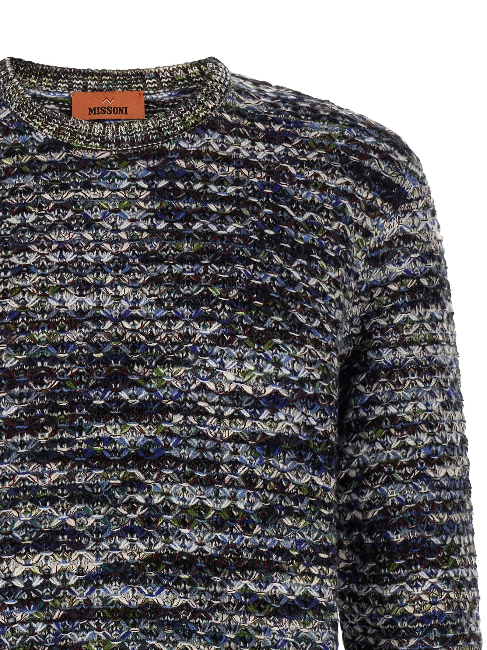 Mehrfarbige Wollstrickjacke