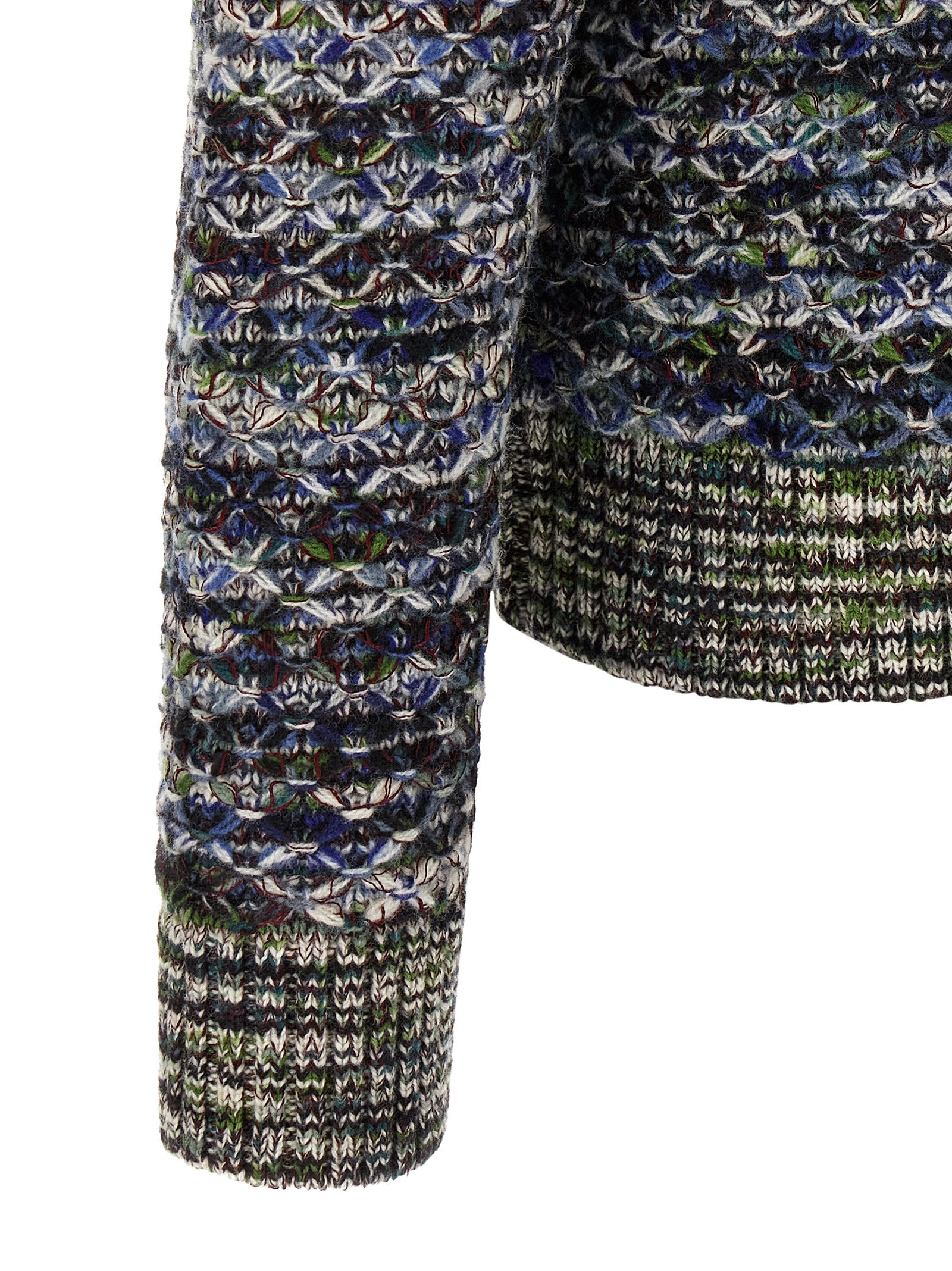 Mehrfarbige Wollstrickjacke