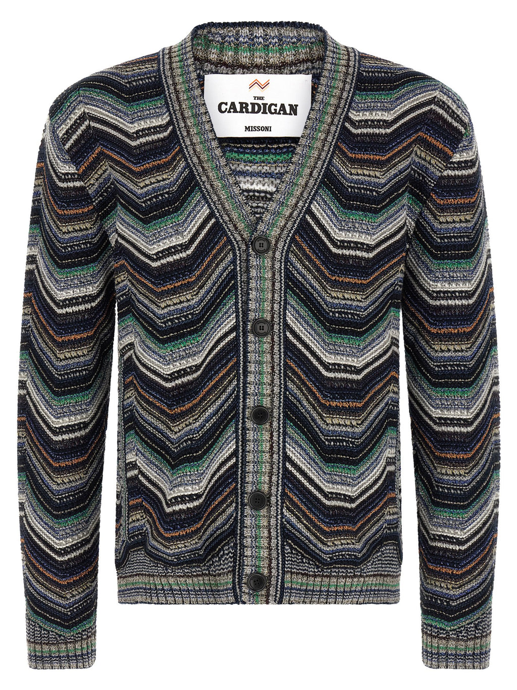Mehrfarbige Wollstrickjacke