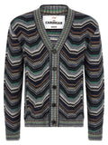 Mehrfarbige Wollstrickjacke