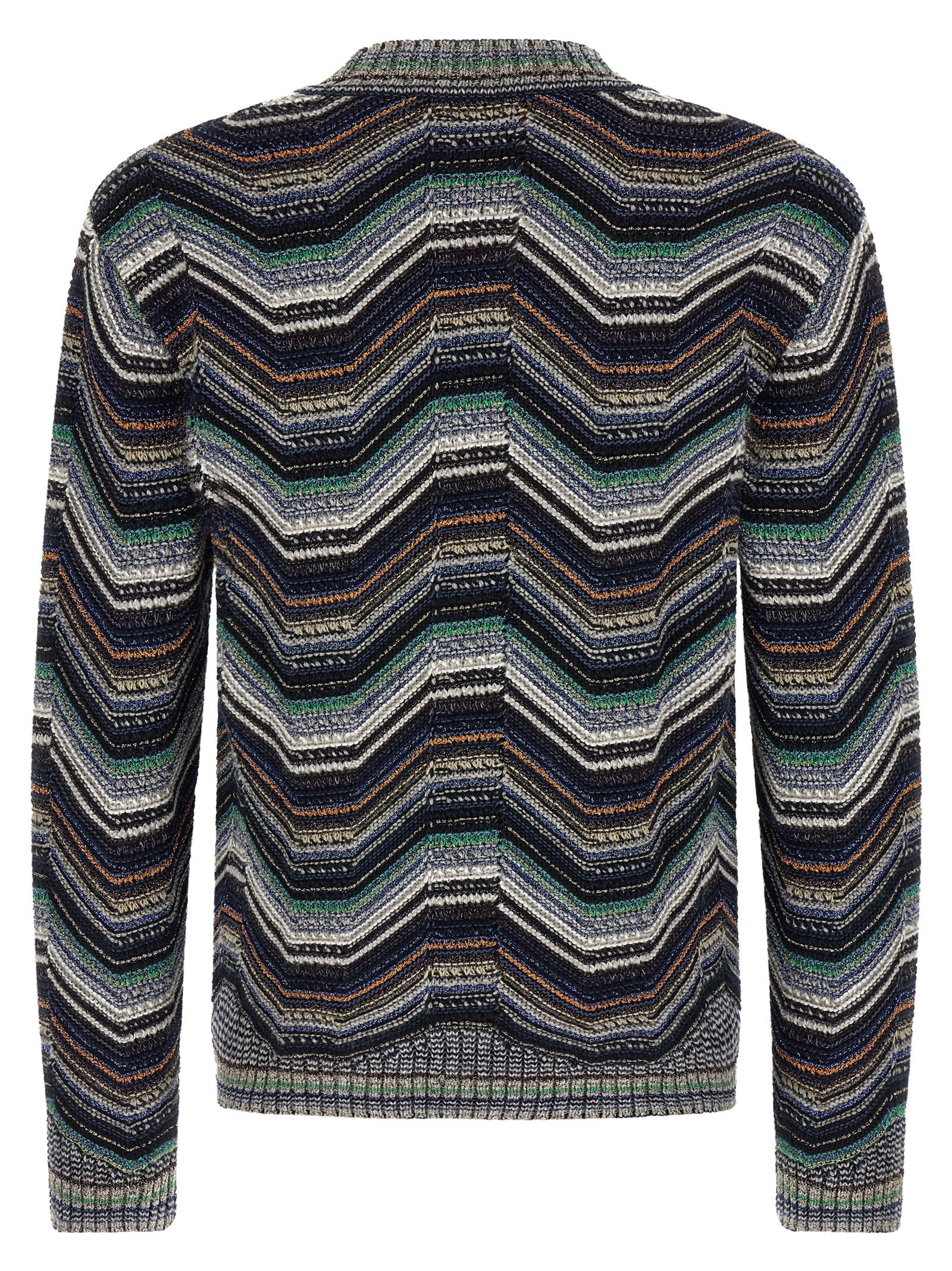 Mehrfarbige Wollstrickjacke