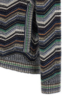 Mehrfarbige Wollstrickjacke