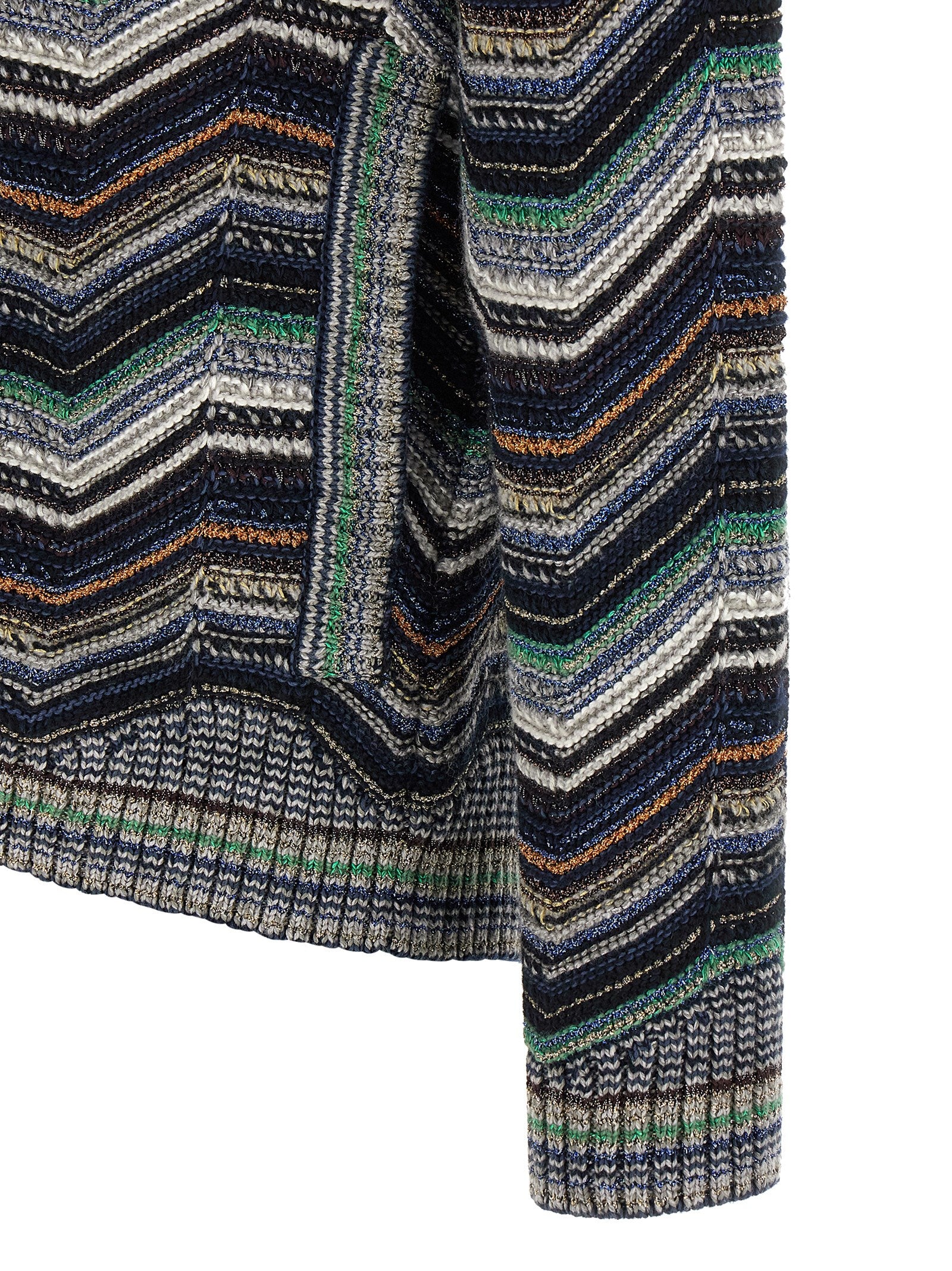 Mehrfarbige Wollstrickjacke