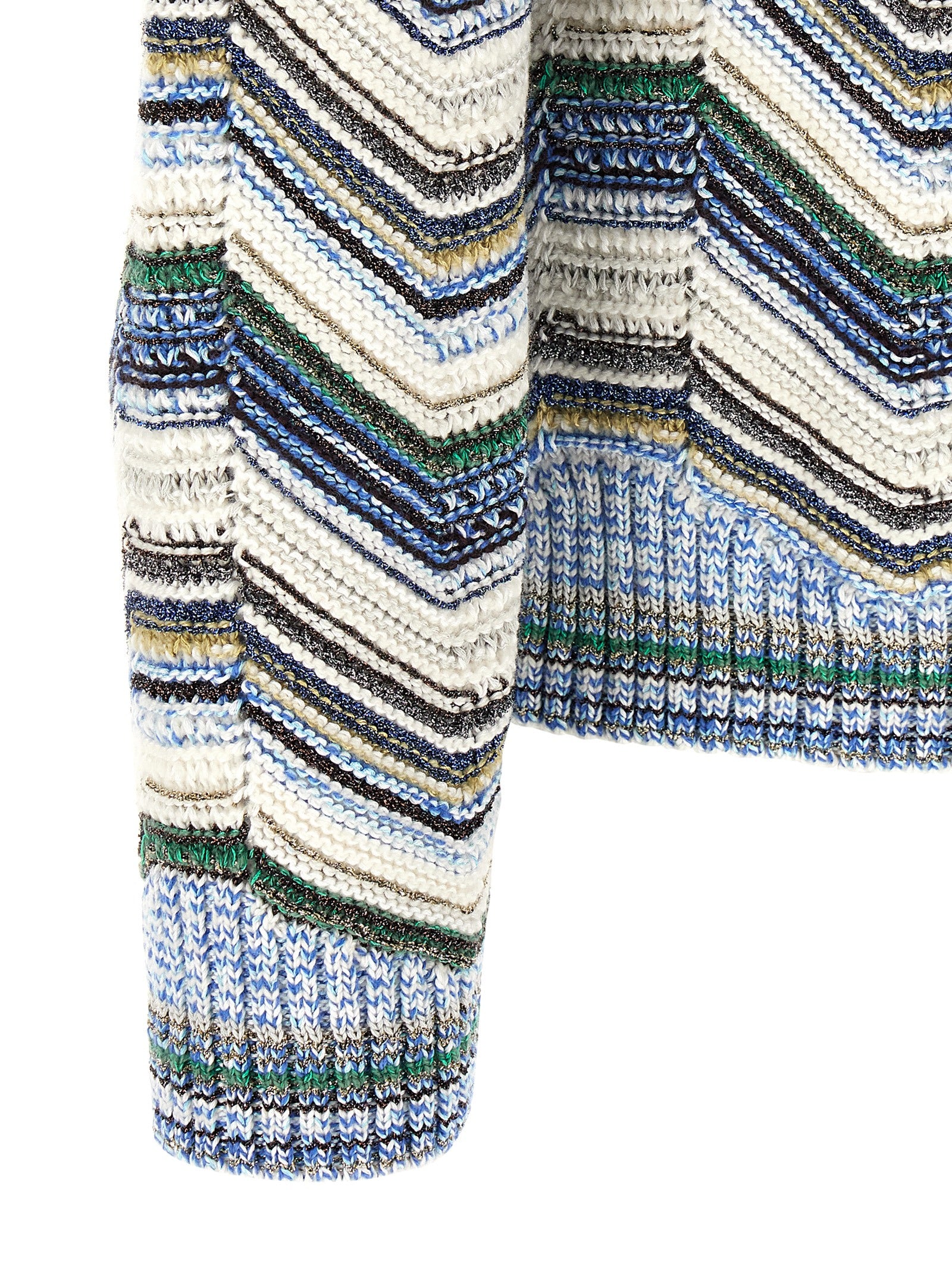 Mehrfarbige Wollstrickjacke