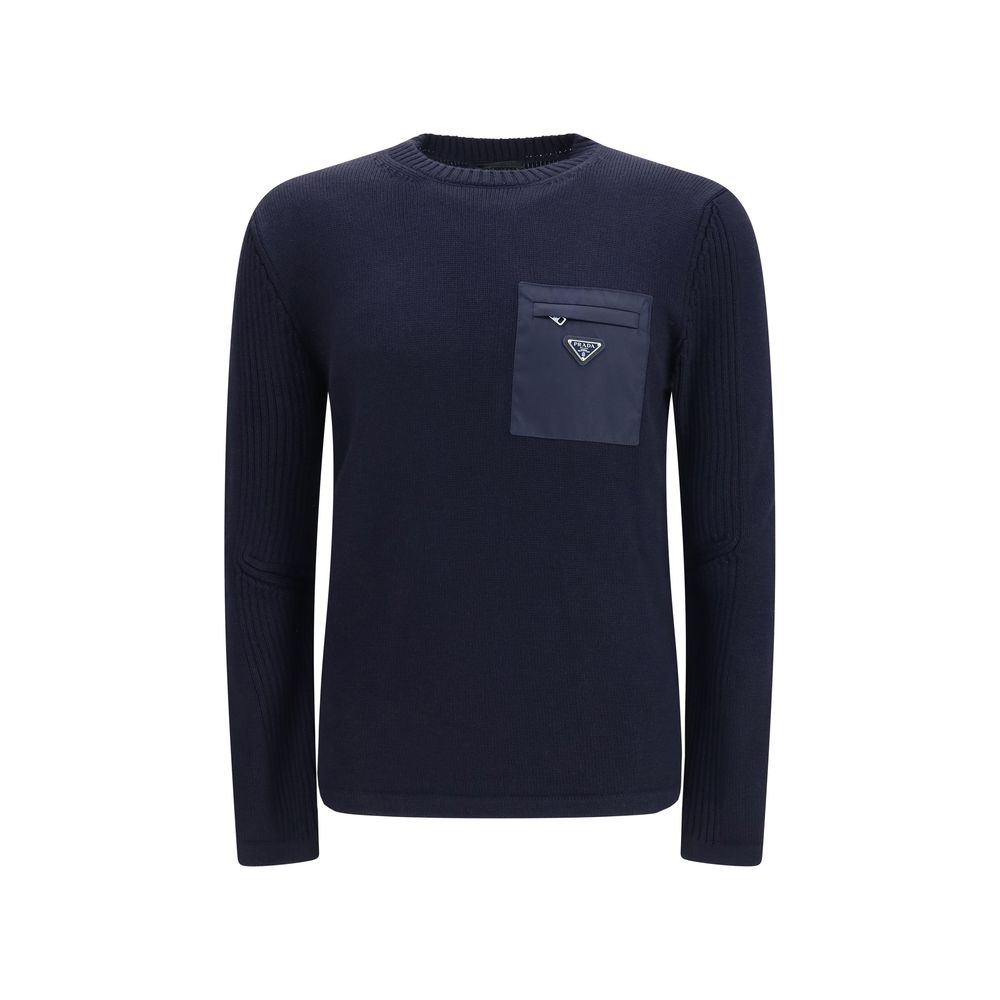 Blauer Wollpullover Oves Aries