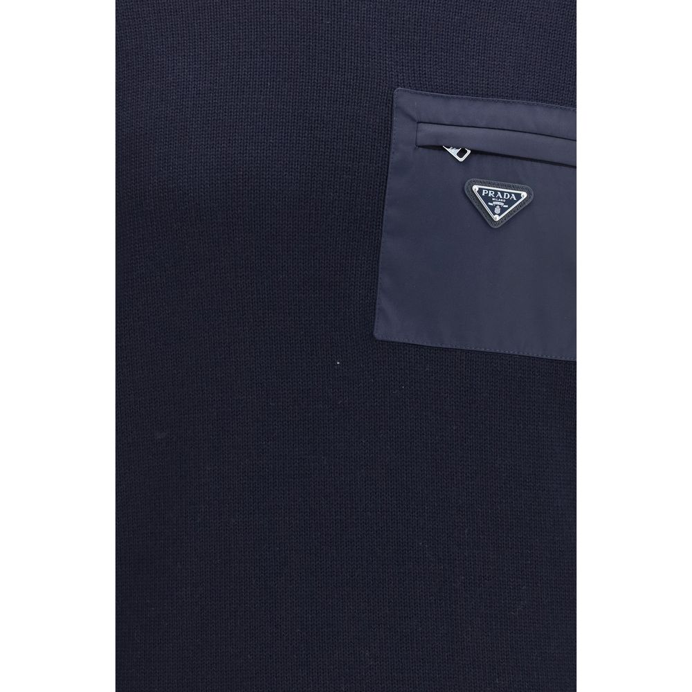 Blauer Wollpullover Oves Aries