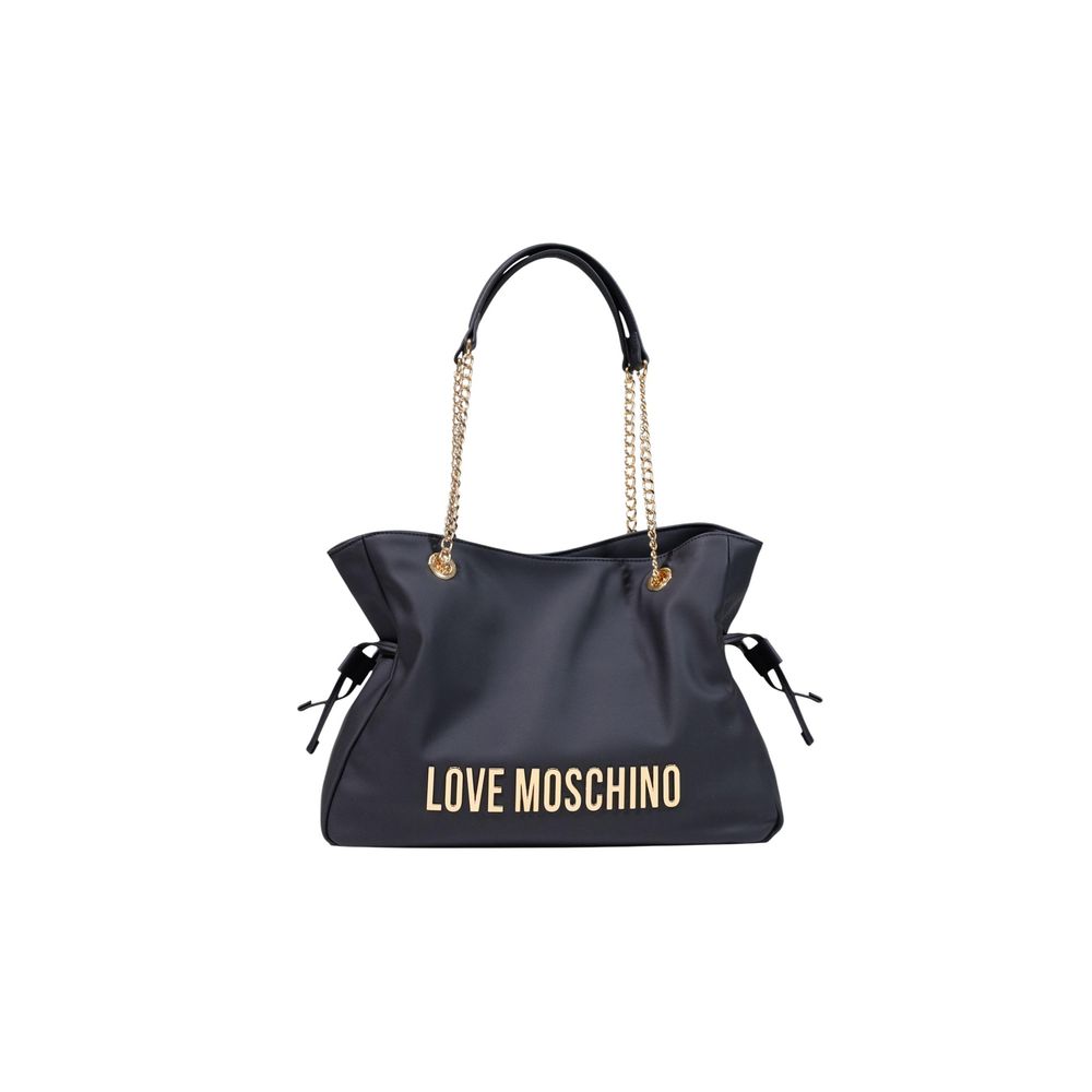 Schwarze Handtasche aus Polyester