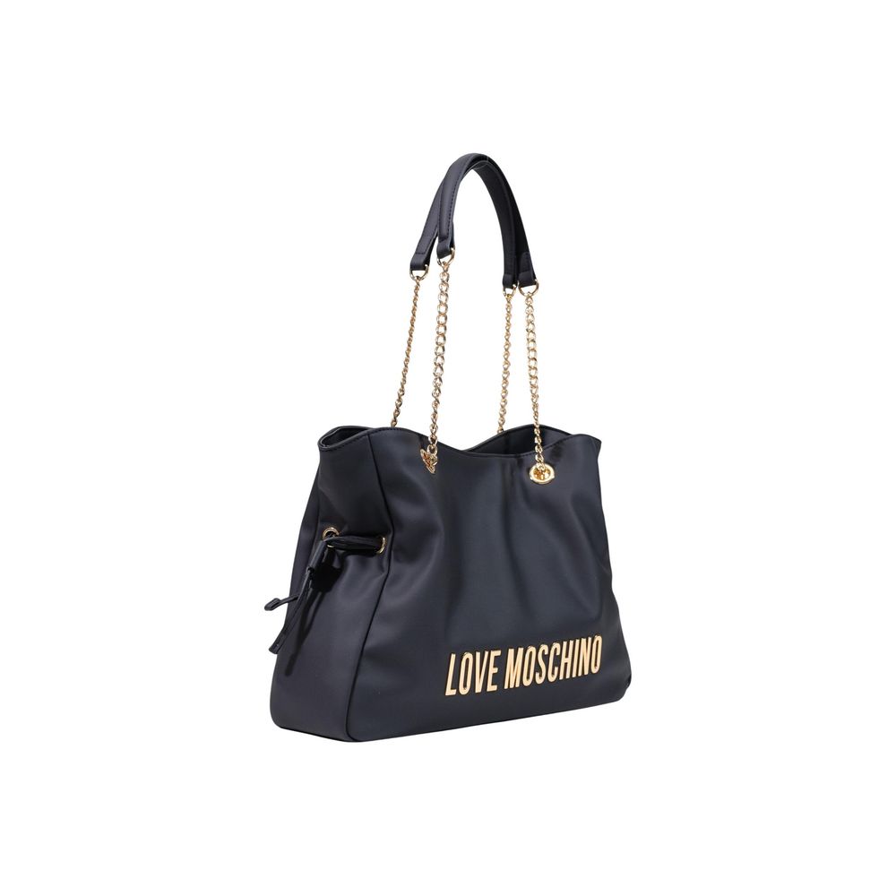 Schwarze Handtasche aus Polyester