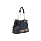 Schwarze Handtasche aus Polyester