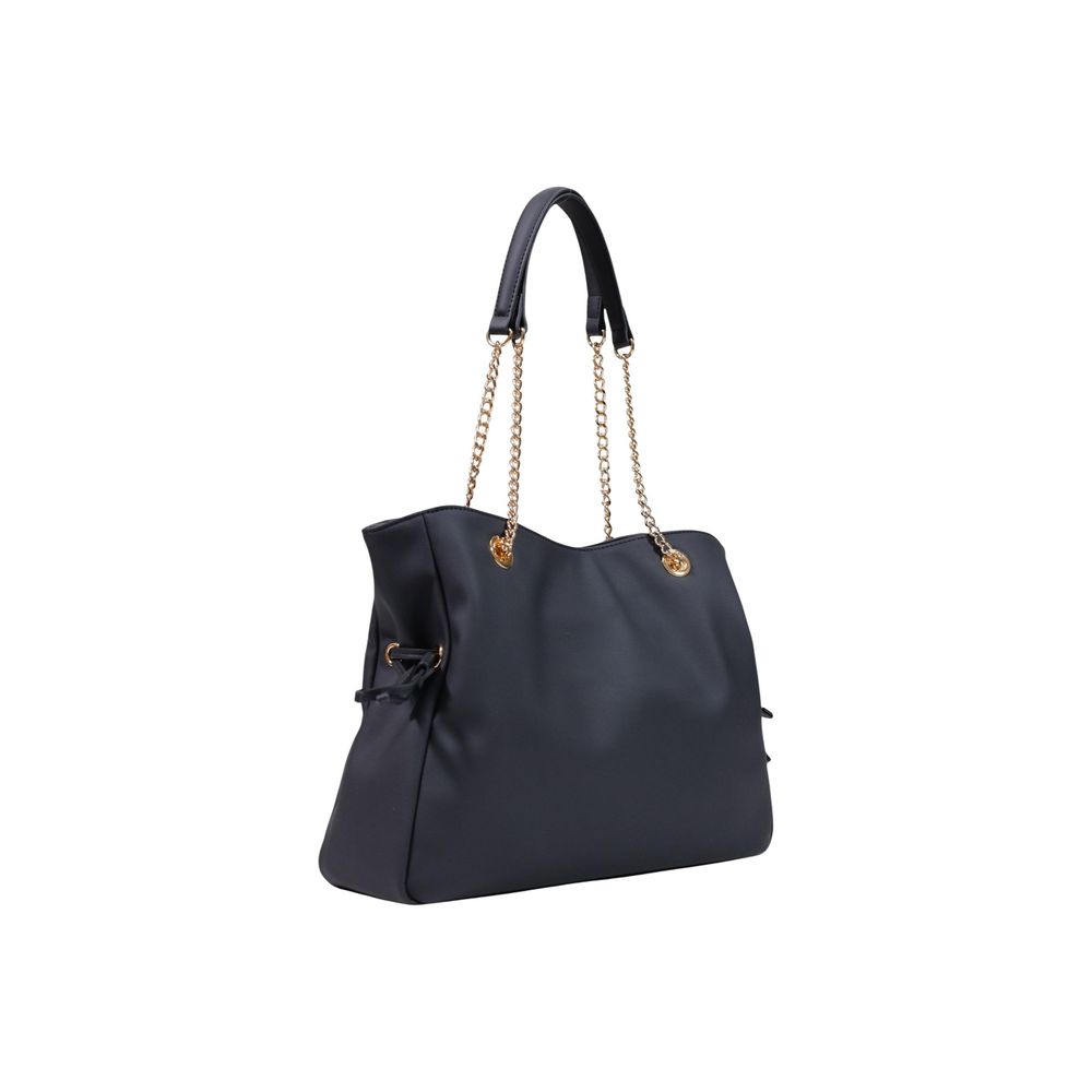 Schwarze Handtasche aus Polyester