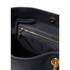 Schwarze Handtasche aus Polyester