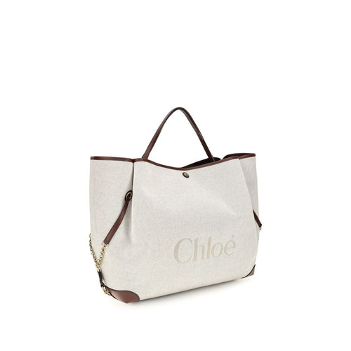 Beige Cotton Shoulder Bag Chloé