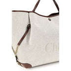 Beige Cotton Shoulder Bag