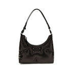 Schwarze Lammleder Schultertasche Ovis Aries Aries
