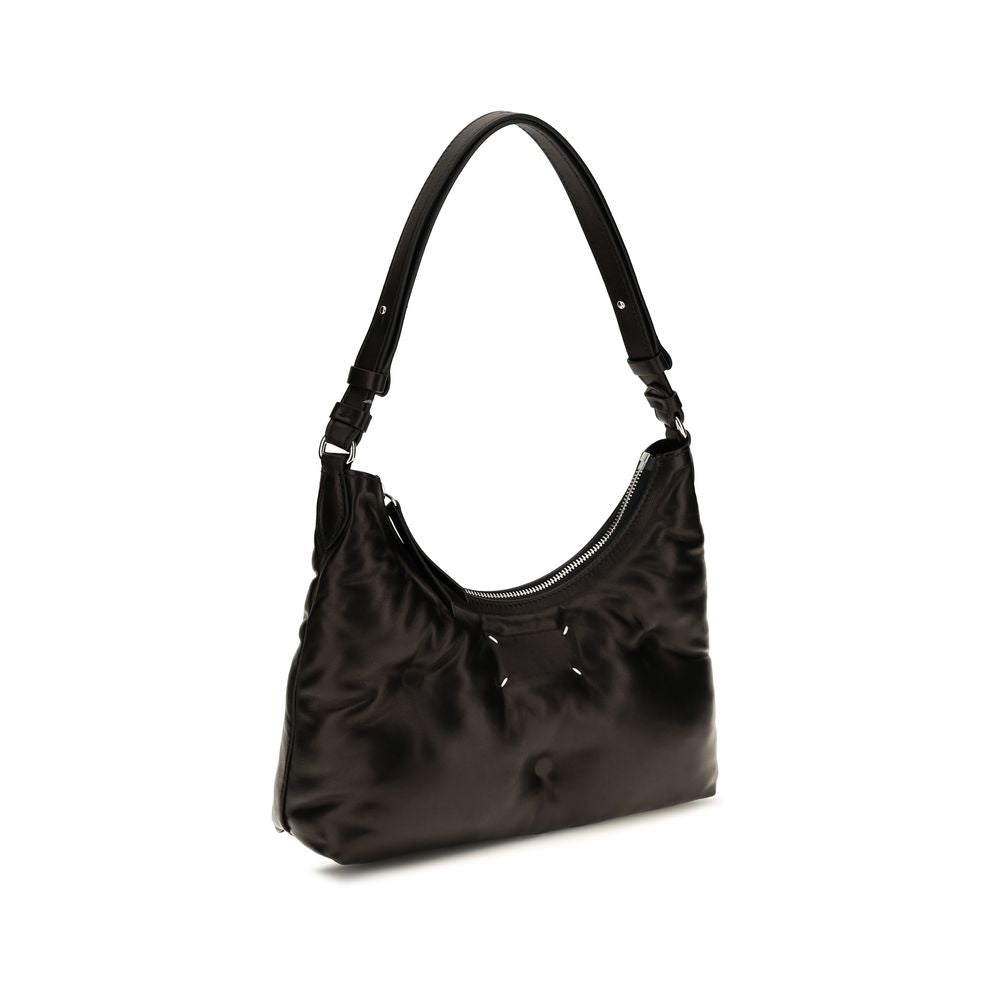 Schwarze Lammleder Schultertasche Ovis Aries Aries