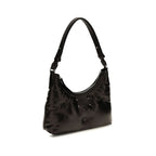 Schwarze Lammleder Schultertasche Ovis Aries Aries