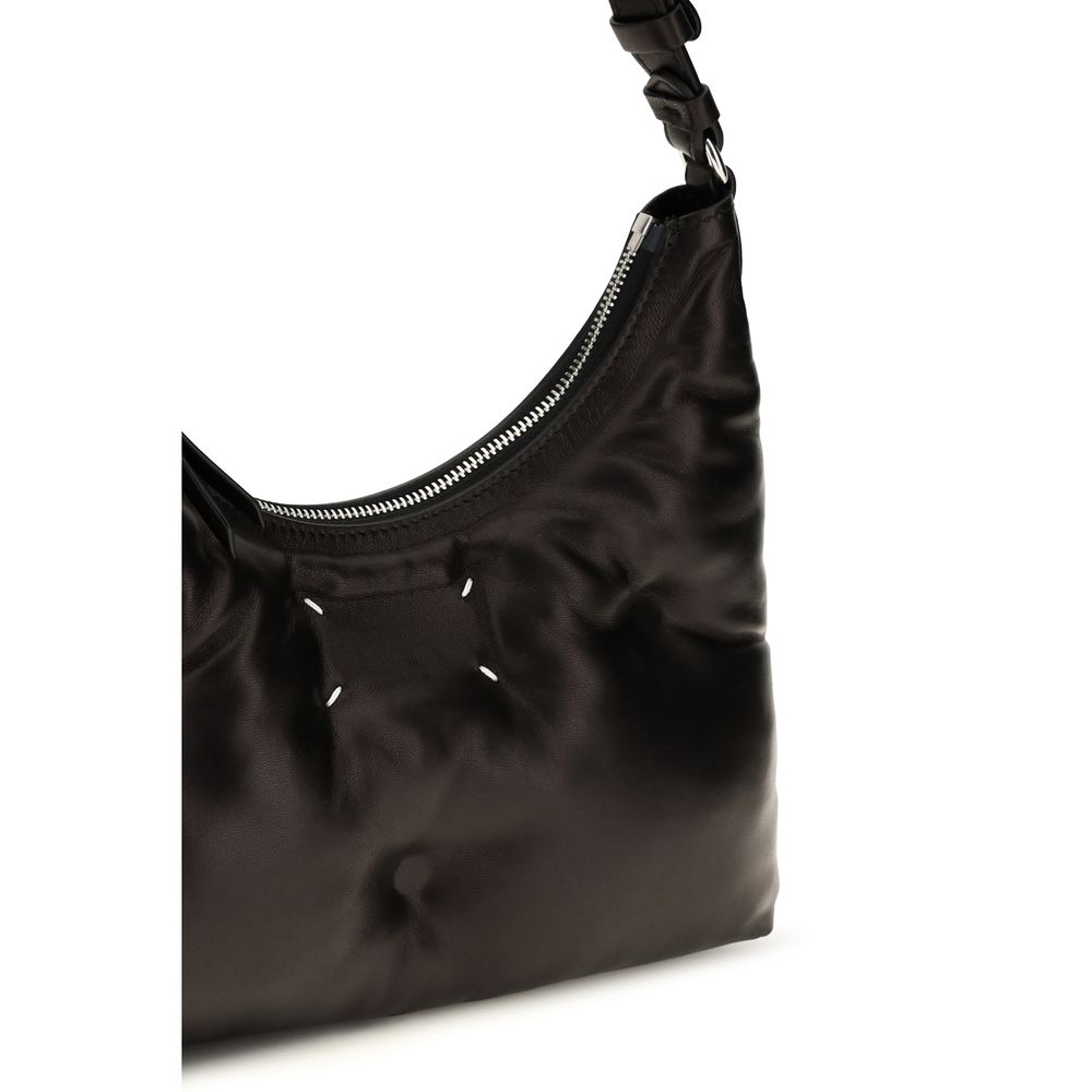 Schwarze Lammleder Schultertasche Ovis Aries Aries