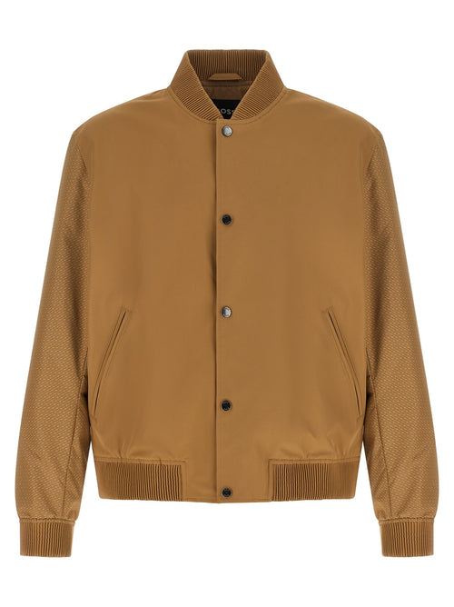 Beige Polyester Bomber Hugo Boss