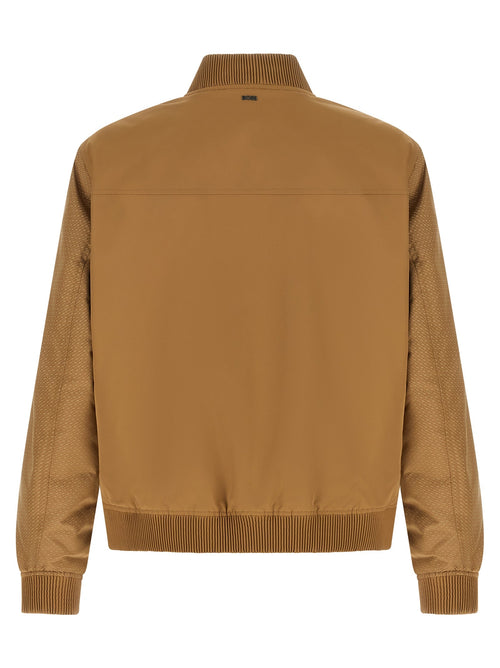 Beige Polyester Bomber Hugo Boss