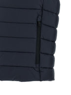 Dunkelblaue ärmellose Jacke aus recyceltem Polyamid