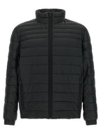 Schwarze Jacke aus recyceltem Polyamid in voller Länge