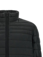 Schwarze Jacke aus recyceltem Polyamid in voller Länge