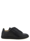 Schwarze Kalbsleder Low-Top-Sneaker