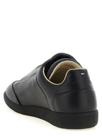 Schwarze Kalbsleder Low-Top-Sneaker