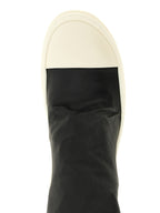 Schwarze Lammleder Over-the-Knee-Stiefel