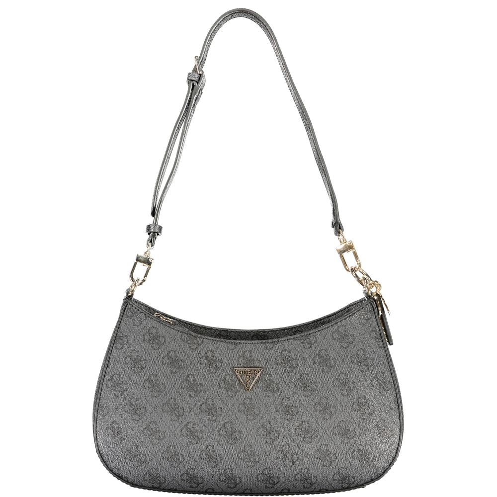 Schwarze Damen-Handtasche aus Polyurethan