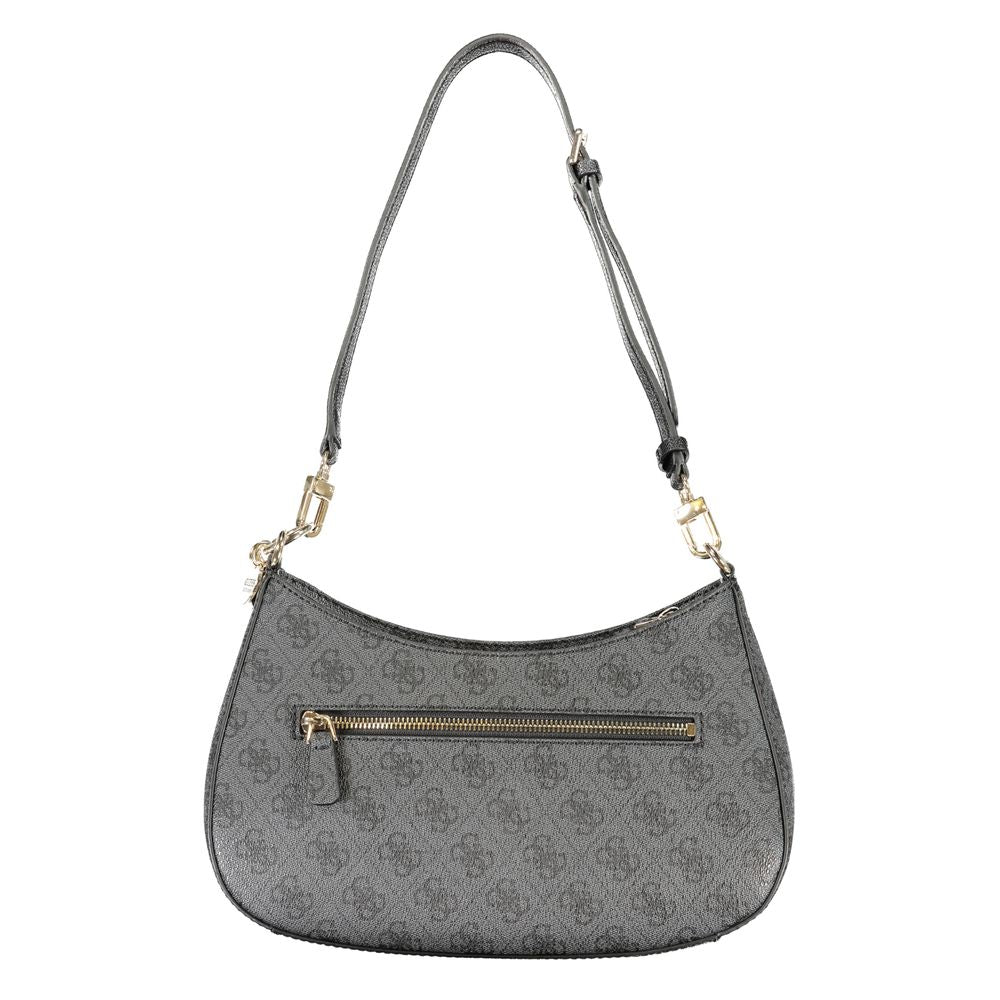 Schwarze Damen-Handtasche aus Polyurethan