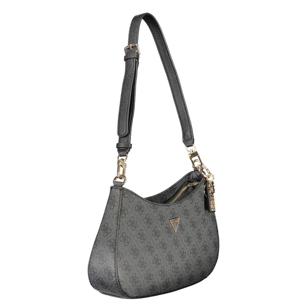Schwarze Damen-Handtasche aus Polyurethan