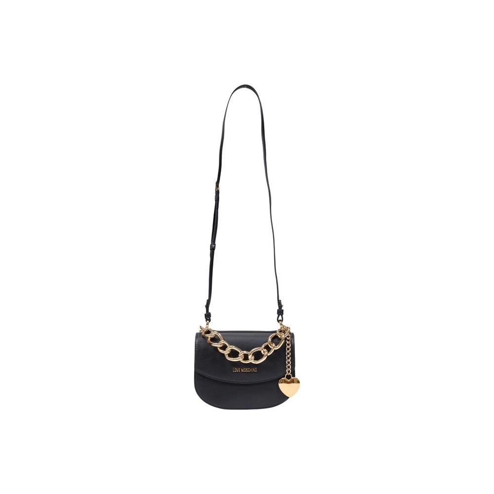 Schwarze Handtasche aus Polyester