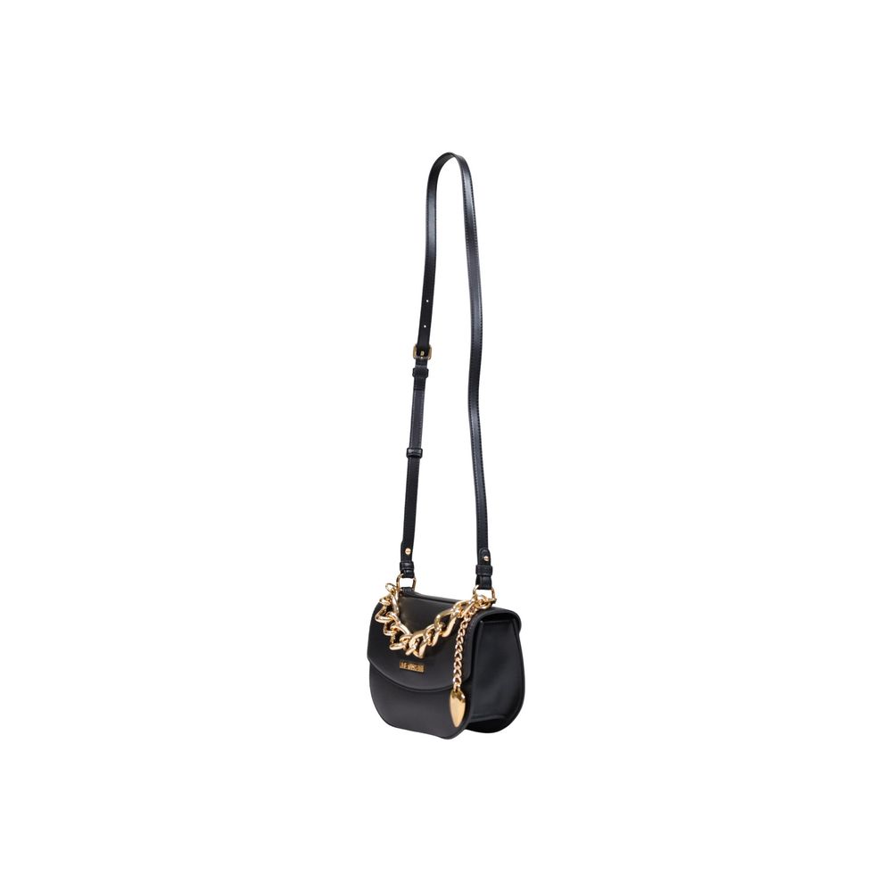 Schwarze Handtasche aus Polyester
