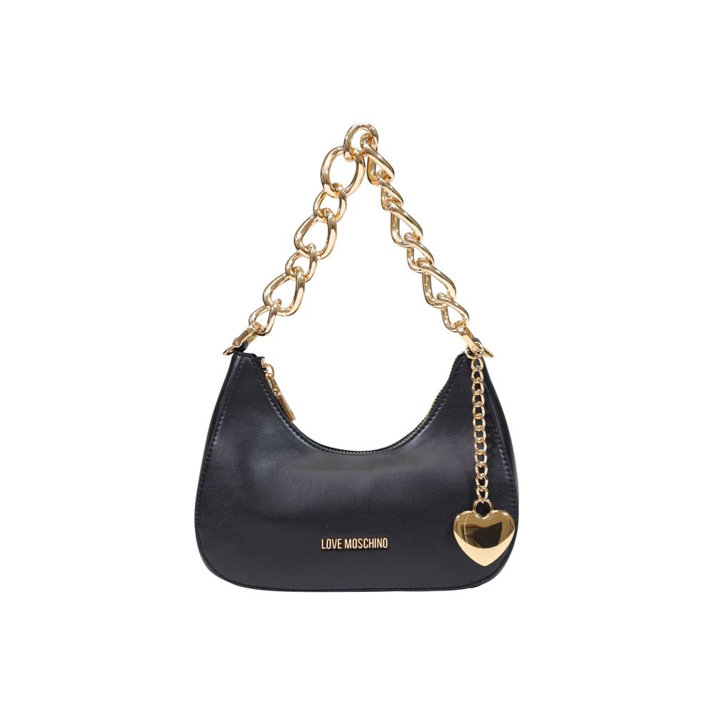 Schwarze Handtasche aus Polyester