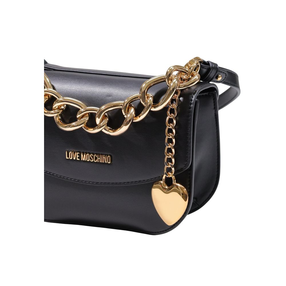 Schwarze Handtasche aus Polyester