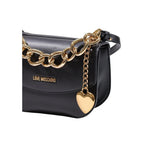 Schwarze Handtasche aus Polyester