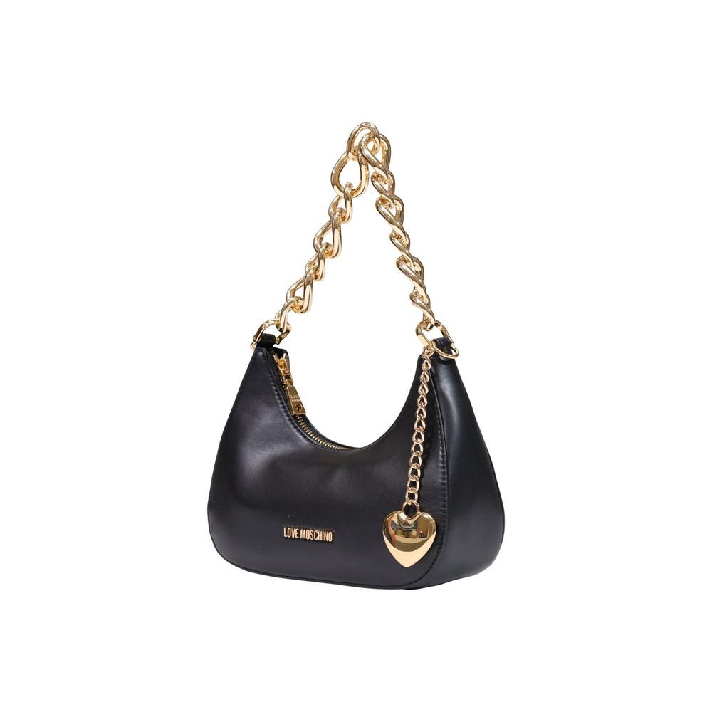 Schwarze Handtasche aus Polyester