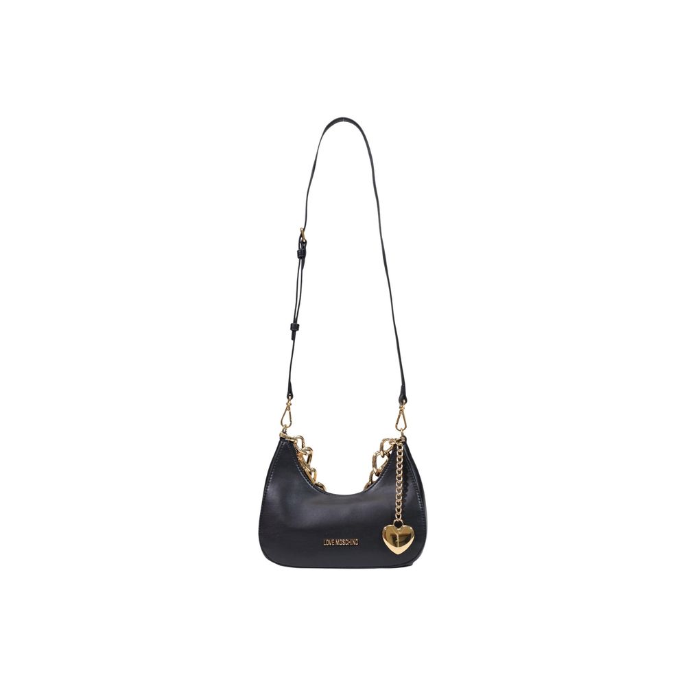 Schwarze Handtasche aus Polyester
