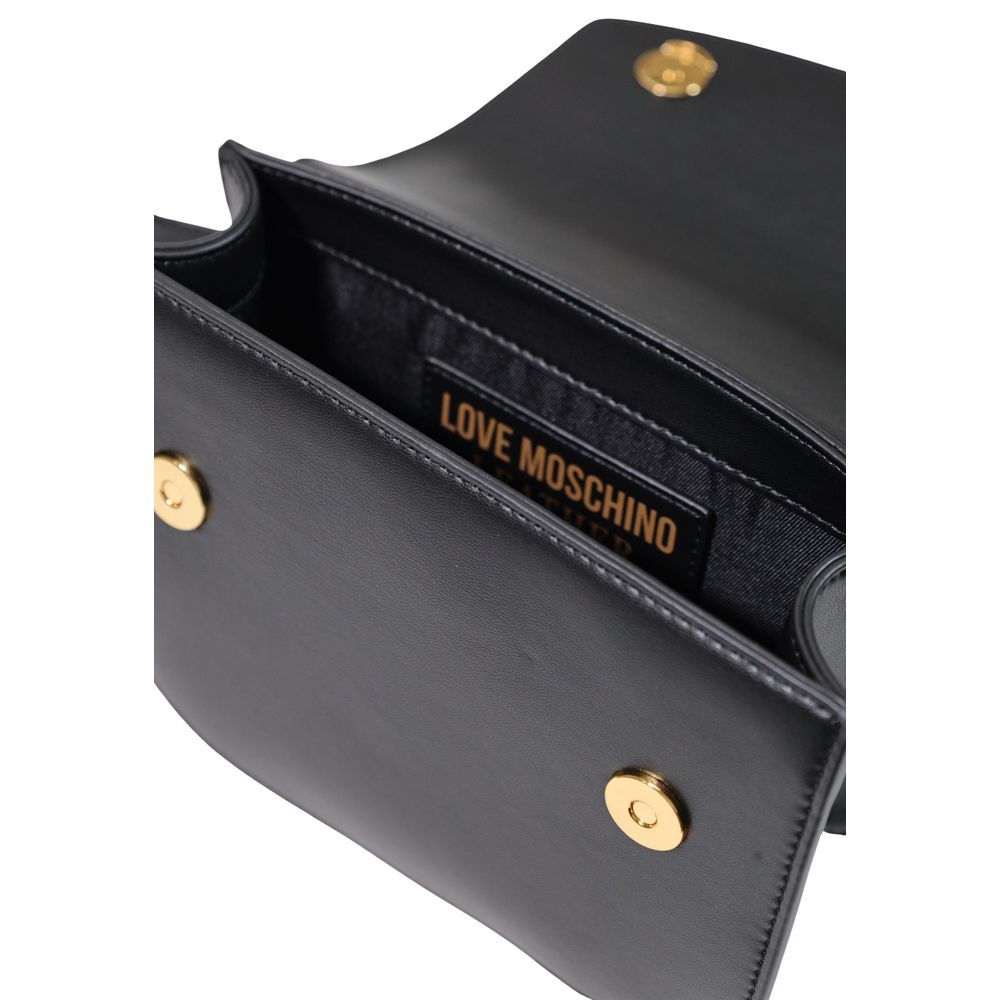 Schwarze Handtasche aus Polyester