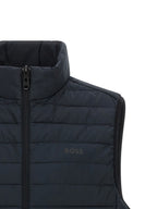 Ärmellose blaue Jacke aus Polyester