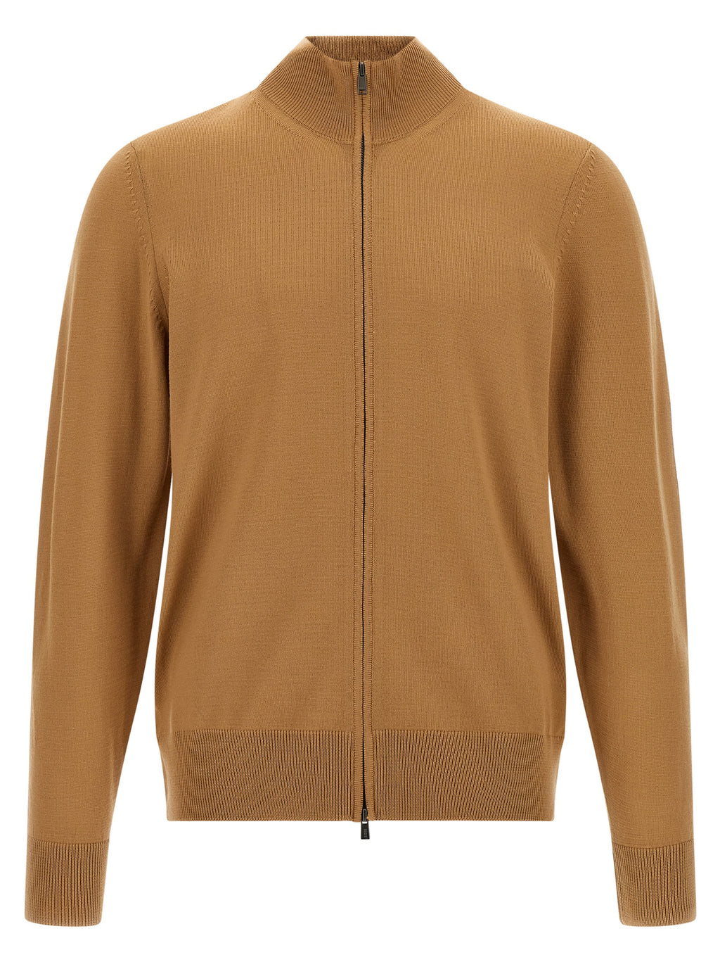 Brauner Cardigan aus reiner Schurwolle