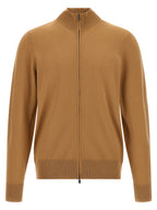 Brauner Cardigan aus reiner Schurwolle