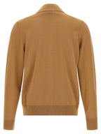 Brauner Cardigan aus reiner Schurwolle