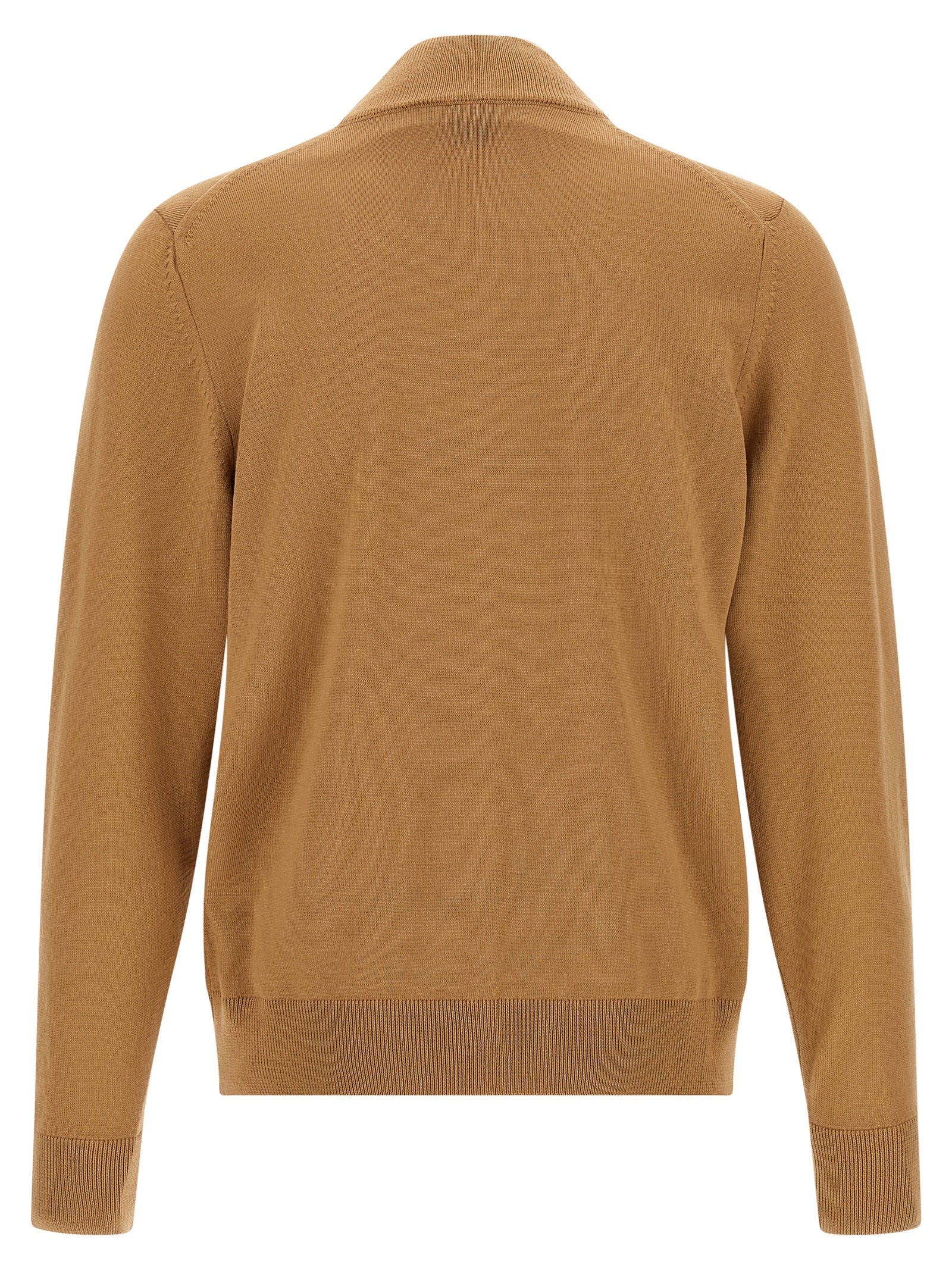 Brauner Cardigan aus reiner Schurwolle